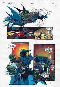 BATMAN COMICS 512 PRODUCTION COLOR ART ORIGINAL SIGNED ADRIENNE ROY COA PG 19 - Picture 1 of 3