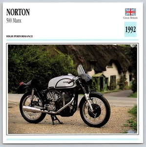 Scheda Moto NORTON 500 Manx 1992 G Britain Edito Service Atlas - Foto 1 di 2