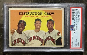 1959 Topps #166 Destruction Crew Minoso Colavito Doby PSA 4