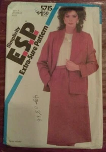 SIMPLICITY #5715 MISSES' SIZES 8-10-12 SKIRT & UNLINED JACKET PATTERN UNCUT - Picture 1 of 4