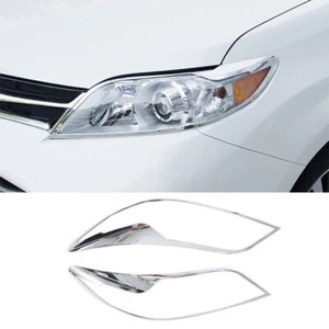Cubierta de marco moldeada de faros delanteros cromada para Toyota Sienna 2015-2019 ABS - Imagen 1 de 7