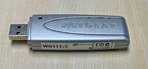 Netgear Wireless-G USB Adapter WG111 v3 USB Adapter 54MBPS 2.4GHz WI-FI Dongle - Picture 1 of 3