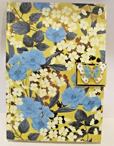Punch Studio Blue & Yellow Butterfly Latch Brooch Journal ~208 pages~50482~NEW - Picture 1 of 9