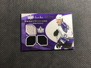 2006-07 UPPER DECK SWEET SHOT LUC ROBITAILLE STITCHES TRIPLE JERSEY #ed 9/299