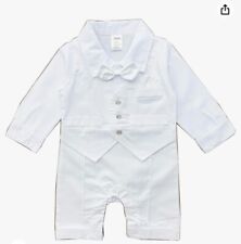 Baby Boy & Toddler Baptism Christening Romper Gown Suit Outfits white size:0-30M