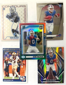 Lotto 5 Keon Coleman 2024 RC Panini Donruss Optic, Phoenix, Prizm, Score - Foto 1 di 2