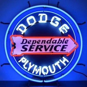 "Letrero de neón de servicio confiable Dodge Plymouth 24""x24" - Imagen 1 de 1