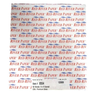 Red River Paper #8554 53 lb Premium Gloss 50 Sheets 8 x 9 Scored Sealed Box - Zdjęcie 1 z 3