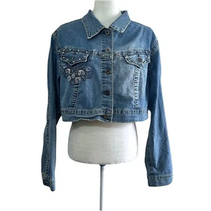 Crest Jeans Y2K 2000s Cropped Western Stud Jacket Women's 1X - Picture 1 of 7
