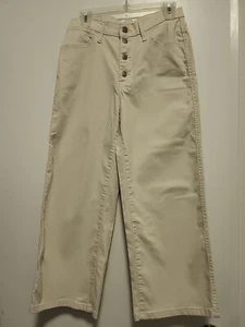 LEVIS Womens  Mile High Cropped Wide Leg  Button Fly Jeans Size 28 Off White - Picture 1 of 6