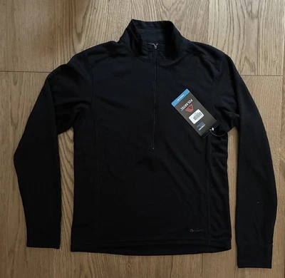 Nuevo con etiquetas Para hombres Polartec Power Dry 1/2 Cremallera Capa Base Talla: Pequeña Color: Negro Foto 1 de 3
