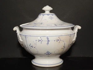 ANTICA '800 ZUPPIERA CENTROTAVOLA PORCELLANA VILLEROY&BOCH DRESDEN BLUE FLUTED - Imagen 1 de 10