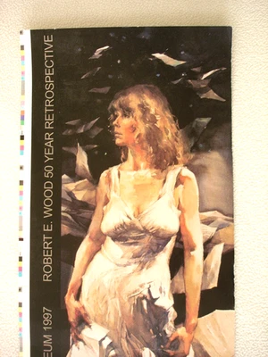 SIGNED RARE ART HISTORY EPHEMERA Robert E. Wood 1926-99 Calif watercolor artist - Image 1 of 4