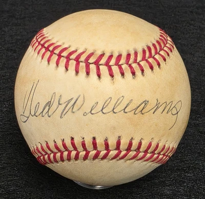 TED WILLIAMS Signed Official Baseball-HALL OF FAME-BOSTON RED SOX-PSA Letter - Image 1 of 4