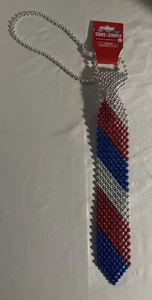 Corbata patriótica con cuentas estrellas y rayas - Imagen 1 de 3