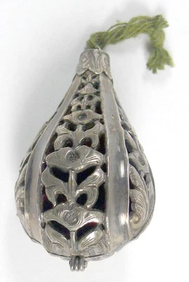 China, antike chinesische Chatelaine Duft-Dose, Silber(?), um 1900 - Bild 1 von 4