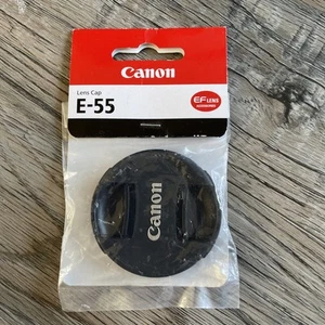 Genuine Canon E-55 55mm Front Lens Cap clip on Canon 55mm lens cap UK STOCK - Picture 1 of 2
