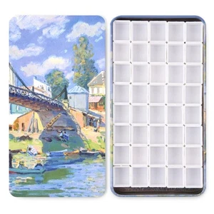Portable Watercolor Tins Paint Palette with 40Pcs Empty Half Pans and Magnetic - Picture 1 of 7