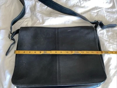 Mensajero COACH De Colección LEGACY 5206 Solapa Completa XL NEGRO Cuero VER FOTOS Pesado Foto 1 de 4