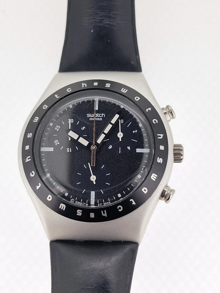 Reloj de Cuarzo EBONITA De Colección/Retro Swatch Irony Mid Chrono Aluminio Suizo YMS1000 Foto 1 de 4