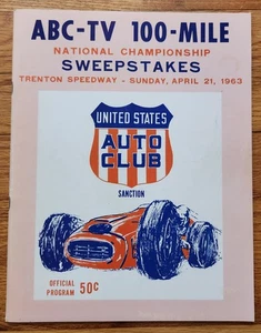 100-Mile National Championship Auto Race Program Trenton NJ Speedway April 1963 - Picture 1 of 1