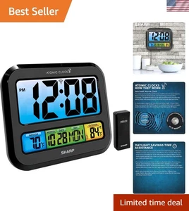 Atomic Clock with Bright Color Display, Atomic Accuracy, Jumbo 3" Easy to Rea... - Picture 1 of 10