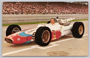 Postcard A.J. Foyt Posing in Car at Indianapolis 500 - Picture 1 of 2
