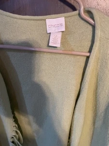 Chico's Sommer-Cardigan vorne offen limettengrün Gr. 2 - Bild 1 von 4