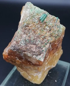 600 CARATS NATURAL SWAT EMERALD & CALCITE PAKISTAN, (L-42), - Picture 1 of 12