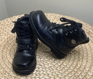 Harley Davidson Leder Motorradstiefel Biker schwarz Kinder Größe 8 - Bild 1 von 8