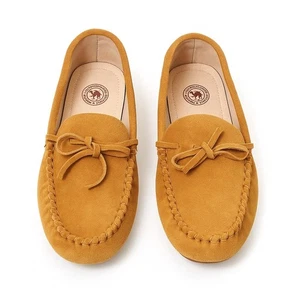 Camel Suede Moccasins Women's Size 7 Tan Leather Loafers Slip On Driving Shoes - Picture 1 of 10