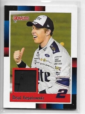BRAD KESELOWSKI 2021 DONRUSS RETRO 1988 RELICS RACE-USED TIRE - Image 1 of 2