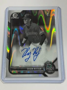 2022 Ryan Ritter Bowman Chrome Draft 1st Black & White Raywave Refractor Auto SP - Bild 1 von 2