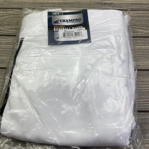 Champro Belted Youth Baseball Pants Size L Large White With Black Piping NWT - Picture 1 of 8
