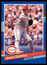 1991 Donruss Baseball Card Norm Charlton Cincinnati Reds #384