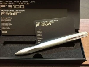 PORSCHE DESIGN x Faber-Castell P`3120 Silver Twisted Ballpoint Pen wz/Box&Manual - Picture 1 of 9