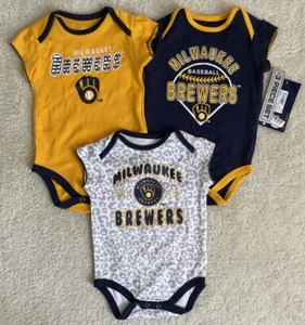 MLB Milwaukee Brewers Kleinkind Mädchen 3er-Pack Bodys - 3-6M - Bild 1 von 7