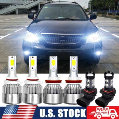 For Lexus RX330 2004-2006 RX350 2007-2009 6PCS LED Headlight Fog Bulbs Kit - Image 1 of 4