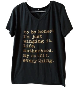 Camiseta para mujer gris personalizada Just Winging It maternidad talla grande - Imagen 1 de 12