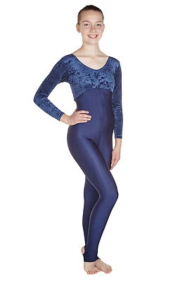 Catsuit Long Sleeve Gathered Bust - Crushed Velvet + Matching Lycra (#HEATHER) - Image 1 of 3
