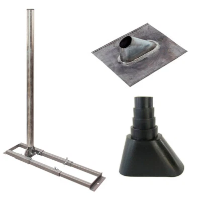 PREMIUMX Soporte para vigas de techo 1 m SAT mástil soporte de techo soporte para vigas sartén de plomo