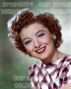 MYRNA LOY in a Checkered Dress | Beautiful 8x10 COLOR by CHIP SPRINGER - Picture 1 of 1