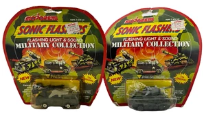 2 Pack 1989 Majorette Sonic Flashers Military Collection Die Cast Metal Series - Picture 1 of 3
