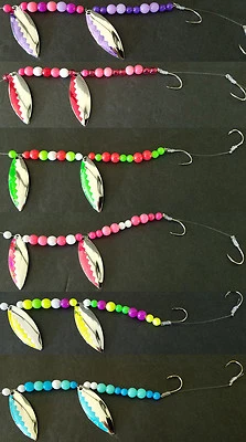 Lake Erie Walleye Candy Willowleaf Worm Harness (1) set (6) harnesses NKWL6PK