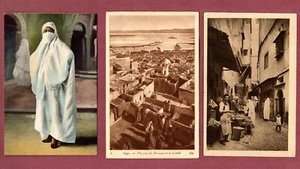 Ansichtskarten x 3. Alt Algerien topographisch + ethnisch + Frauen - Bild 1 von 2