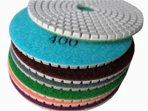 4" Dry/Wet Granite, Marble or Concrete Polishing Pad/Pads 7 PCs Set  - Picture 1 of 3