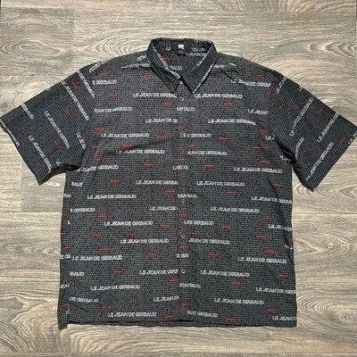 Camisa Polo Marithe Francois Girbaud Para Hombres Negra Roja Logo Cuello Años 90 Y2K Talla XL Foto 1 de 4