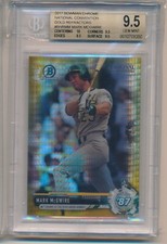 2019 Bowman Chrome National Convention GOLD REFRACTOR 32/50 Mark McGwire BGS 9.5
