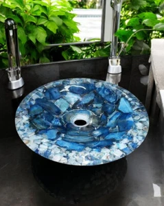 18" Achat Stein Handwaschbecken Waschbecken, Bad & Küche Waschbecken Arbeitsplatte Bar De - Bild 1 von 5