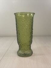 Napco Cleveland Co. Crinkle Textured Green Glass Vase Midcentury USA